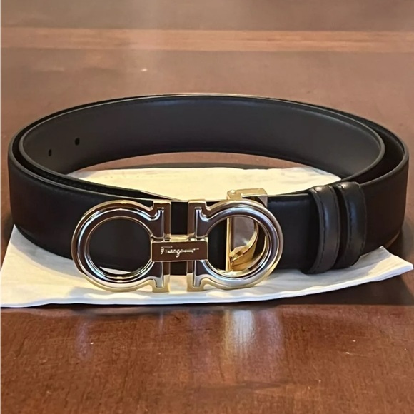 Reversible Salvatore Ferragamo Belt Black/Brown - Picture 1 of 4